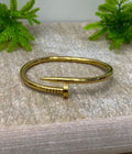 Bracelete Prego Dourado - Aço