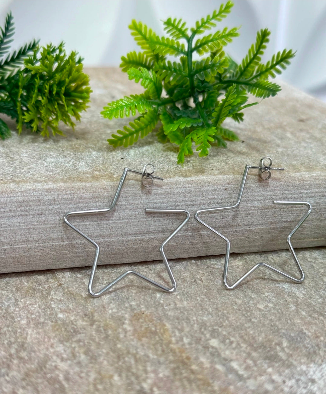Brinco Argola Estrela Fio - Aço Inoxidável