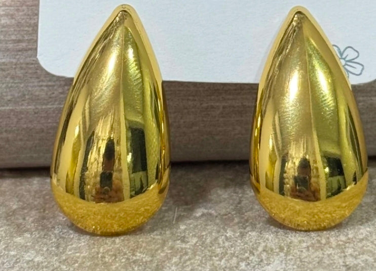 Brinco Gota Dourado - Aço